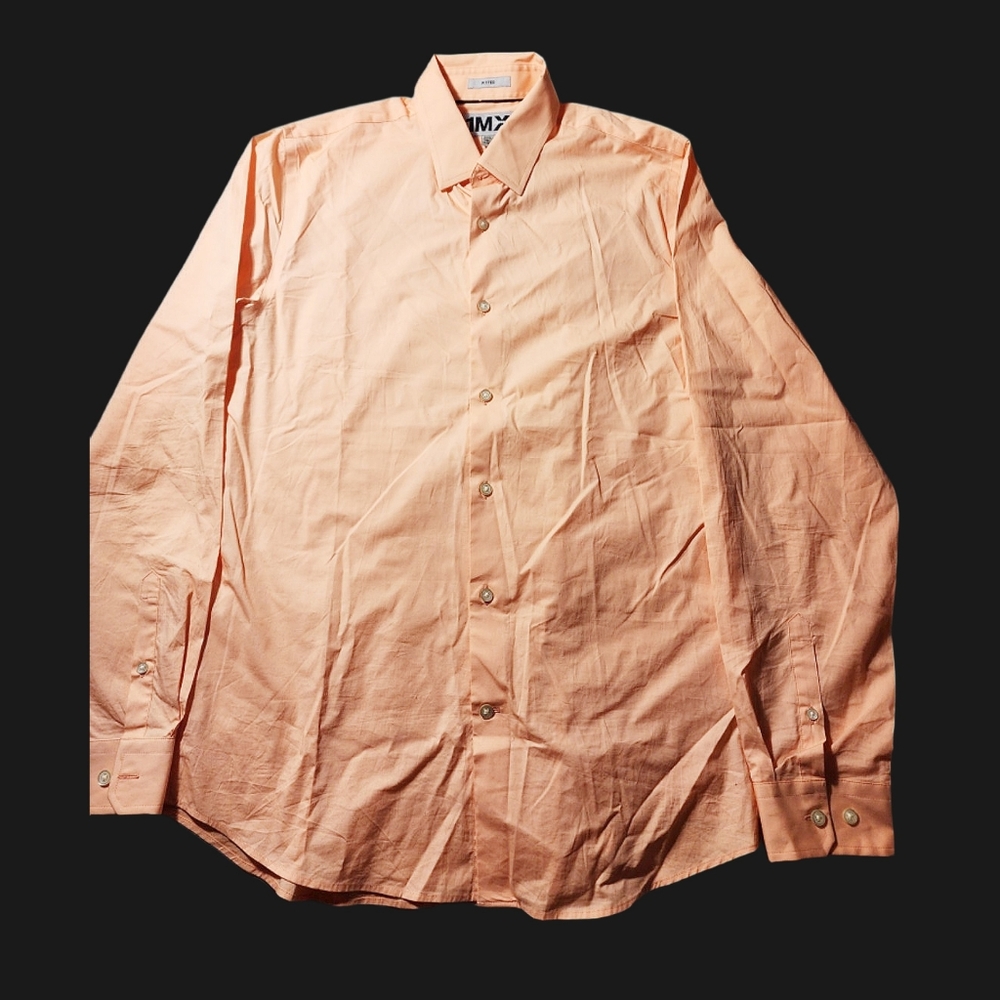 Express peach long sleeve button down shirt for men